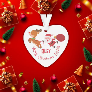 Mit Monogramm frohe Weihnachten Daddy Herzdekora Ornament