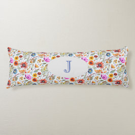 Mit Monogramm FrühlingsWildblume & Adortable Igel Seitenschläferkissen