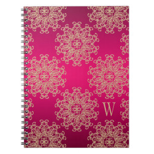 Mit Monogramm Fuchsien-und Notizblock