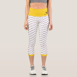Mit Monogramm Funky Fun Chicken Sei verrückt! Capri Leggings