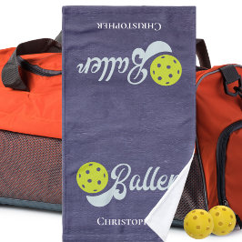 Mit Monogramm Funny Pickleball Player Sports Handtuch