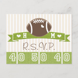 Mit Monogramm Fußballhochzeit RSVP Postkarte