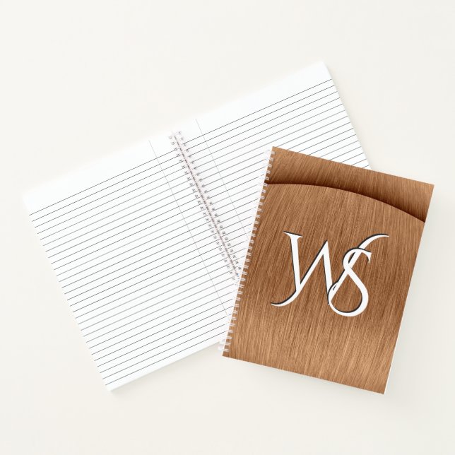 Mit Monogramm gebürstetes Kupfer Notizbuch (Innenseite)