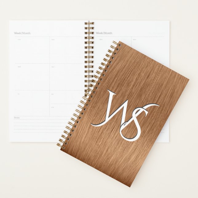 Mit Monogramm gebürstetes Kupfer Planer (Anzeige)