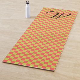 Mit Monogramm Gelb-Grün-Hellrosa-Karton Yogamatte