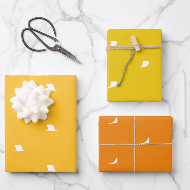 Mit Monogramm gelbe Farbtöne, benutzerdefinierte A Geschenkpapier Set (Vorderseite)