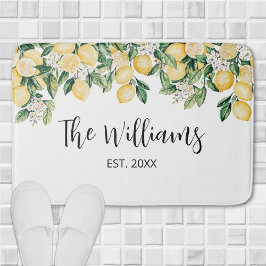 Mit Monogramm Gelber Zitronenbaum Badematte