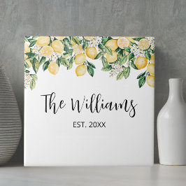 Mit Monogramm Gelber Zitronenbaum Fliese