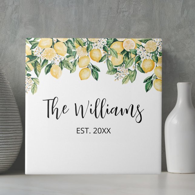 Mit Monogramm Gelber Zitronenbaum Fliese (In situ)