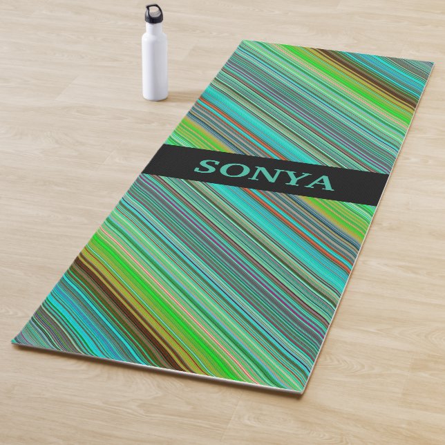 Mit Monogramm geometrische Streifen Yogamatte (Beispiel)