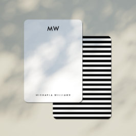 Mit Monogramm, geometrischer Streifen Mitteilungskarte