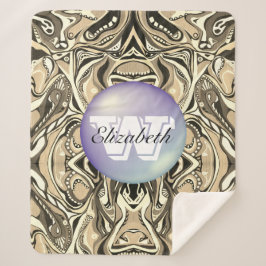 Mit Monogramm Geometrisches Artdeco Vivid Muster Sherpadecke