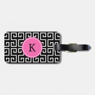 Mit Monogramm geometrisches Muster aus Schwarz, We Gepäckanhänger