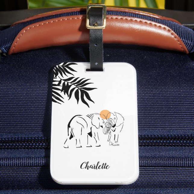 Mit Monogramm Gepäckmarke "Elephant Lover" Gepäckanhänger (Vorderseite Insitu 2)