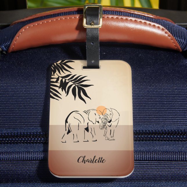 Mit Monogramm Gepäckmarke "Elephant Lover" Gepäckanhänger (Vorderseite Insitu 2)