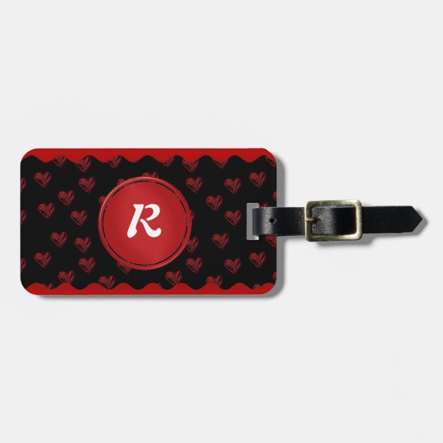 Mit Monogramm Gepäckträger Gepäckanhänger (Vorderseite horizontal)