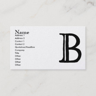 Mit Monogramm Geschäfts-Karte "B" Visitenkarte