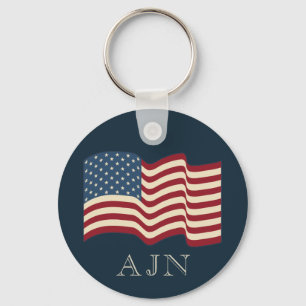 Mit Monogramm Geschenk von American Flag Schlüssel Schlüsselanhänger
