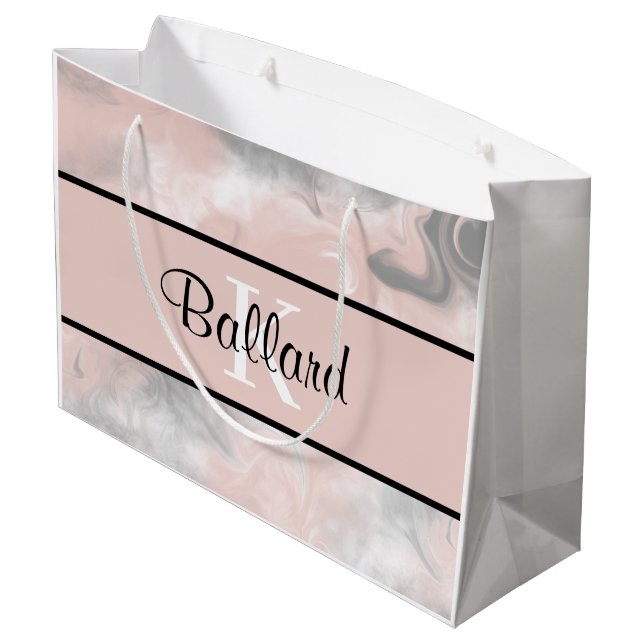 Mit Monogramm Geschenktasche Große Geschenktüte (Rückseite Schrägansicht)