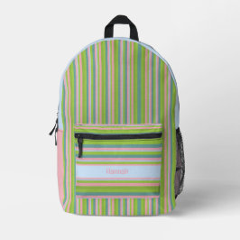 Mit Monogramm gestrichen, grün und rosa Bedruckter Rucksack