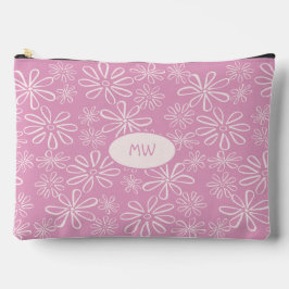 Mit Monogramm Girl Pink Blush Blumenmuster Zubehörtasche