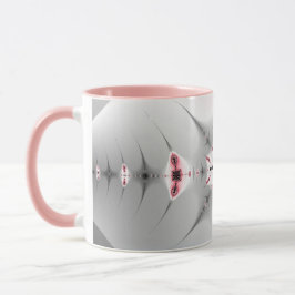 Mit Monogramm Girl-Rosa- und Silber-Fraktal Tasse