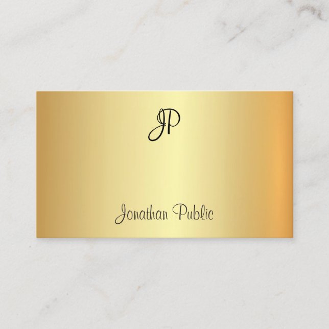 Mit Monogramm Glamour Gold Beruflich Modern Visitenkarte (Vorderseite)