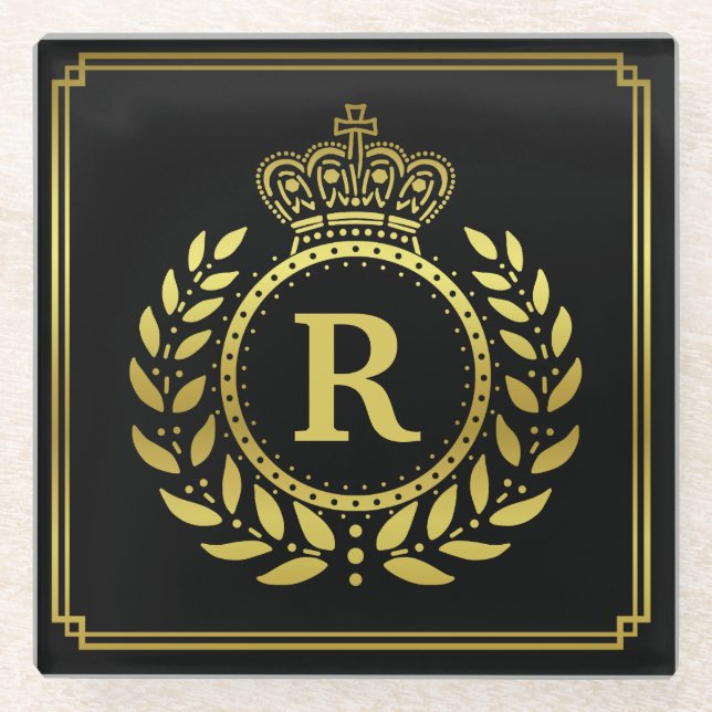 Mit Monogramm Glasuntersetzer (Vorderseite)