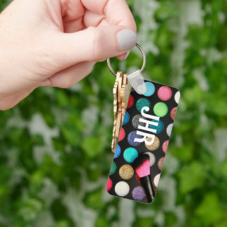 Mit Monogramm Glitzer Makeup Schlüsselanhänger