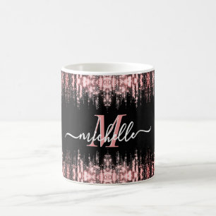 Mit Monogramm Glitzer Sparkle Rose Kaffeetasse