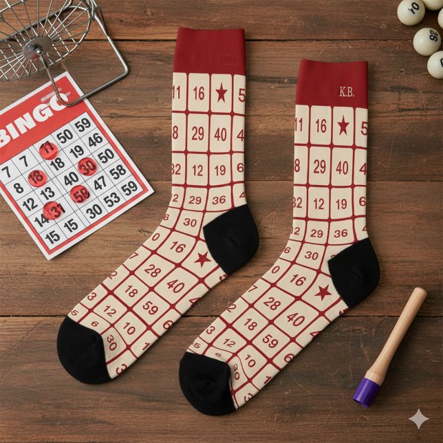 Mit Monogramm-Glücksspiel-Socke - Bingo Socken (Von Creator hochgeladen)