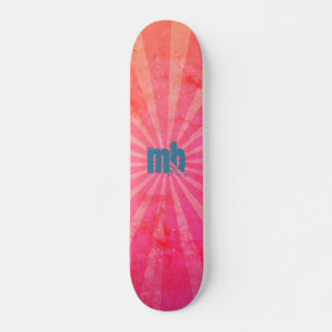 Mit Monogramm glühende Sonnenuntergänge Skateboard