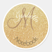 Mit Monogramm Gold Glitzer Dot