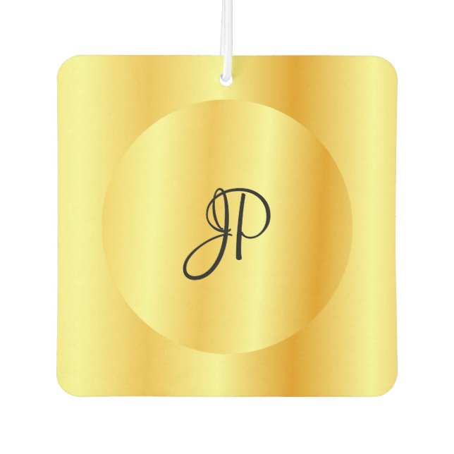 Mit Monogramm Gold Look Template Elegant Moderne Autolufterfrischer (Vorderseite)