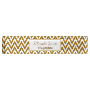 Mit Monogramm Goldener Glitzer Namensplakette