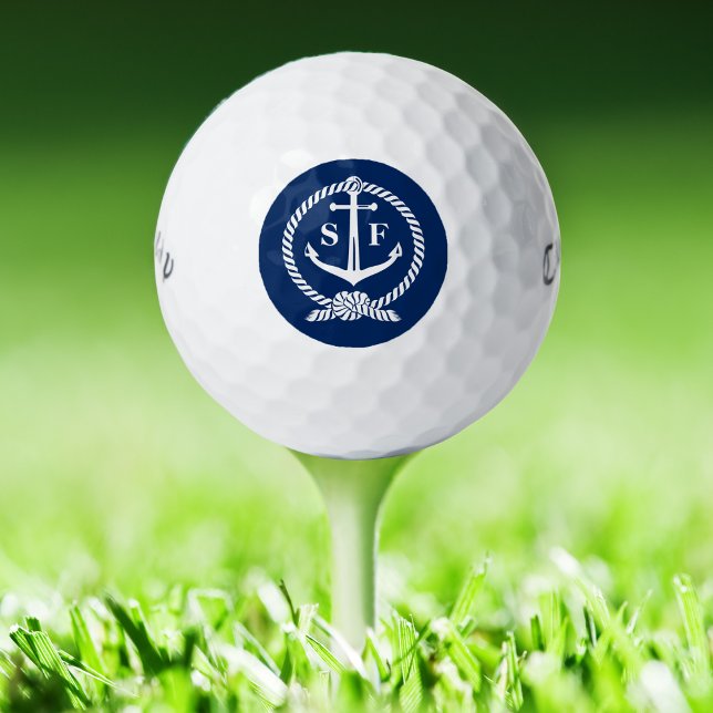 Mit Monogramm Golf Ball Klassischer Wasserblauer A (Von Creator hochgeladen)