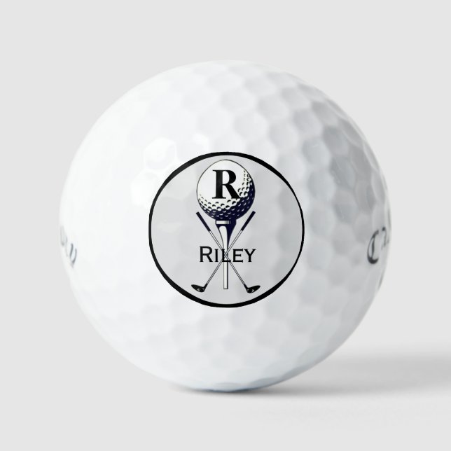 Mit Monogramm Golf T-Shirt Golfplätze Golfball (Vorderseite)