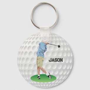 Mit Monogramm Golfer Schlüsselanhänger