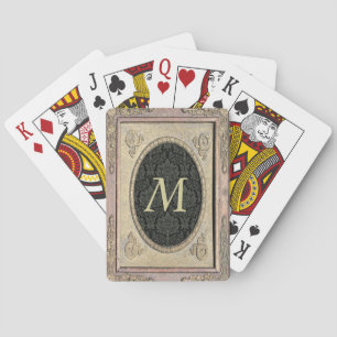 Mit Monogramm Grafikkarten für gestylte Rahmen-Dam Spielkarten