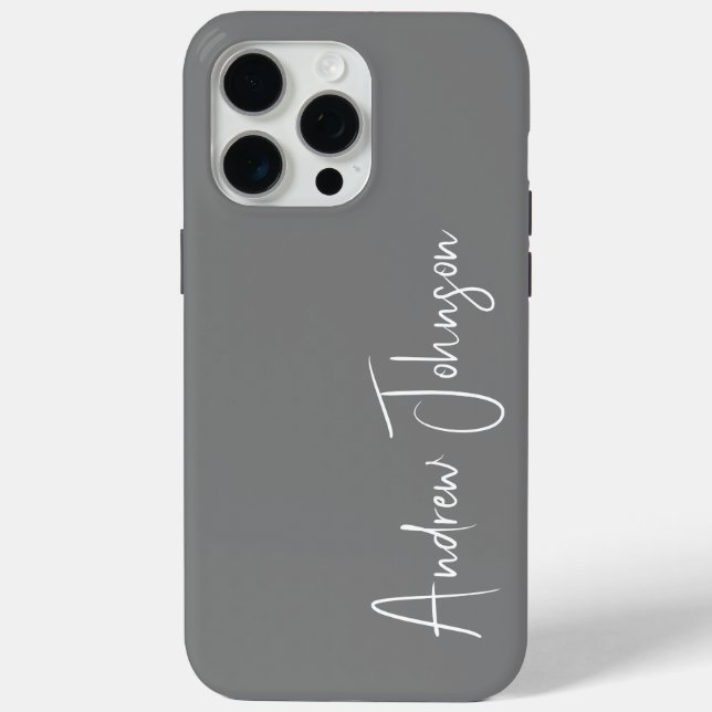 Mit Monogramm Grau Case-Mate iPhone Hülle (Rückseite)