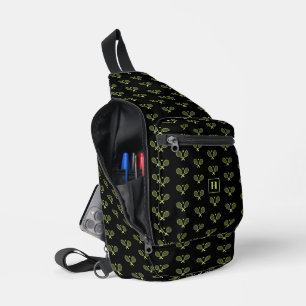 Mit Monogramm Green Tennis Racket Muster Crossbody Bag