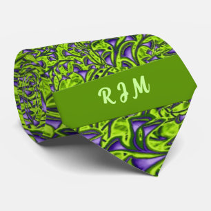 Mit Monogramm Green und Lila Paisley Krawatte