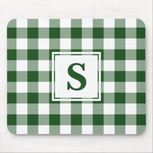 Mit Monogramm Green White Buffalo Karo Muster Mousepad