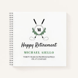 Mit Monogramm Greenery Golf Themed Retirement Part Notizbuch