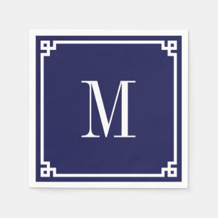 Mit Monogramm griechische Schlüsselgrenze Serviette