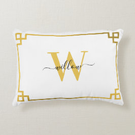 Mit Monogramm griechischer Key Dekokissen