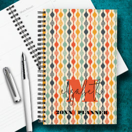 Mit Monogramm Groovy Mod Pattern Planer