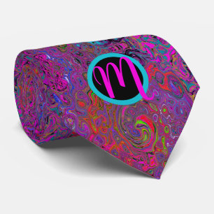 Mit Monogramm Groovy Retro Krawatte