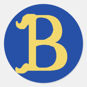 Mit Monogramm Großaufkleber mit Buchstabe B Runder Aufkleber