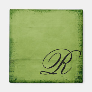 Mit Monogramm-grün Magnet